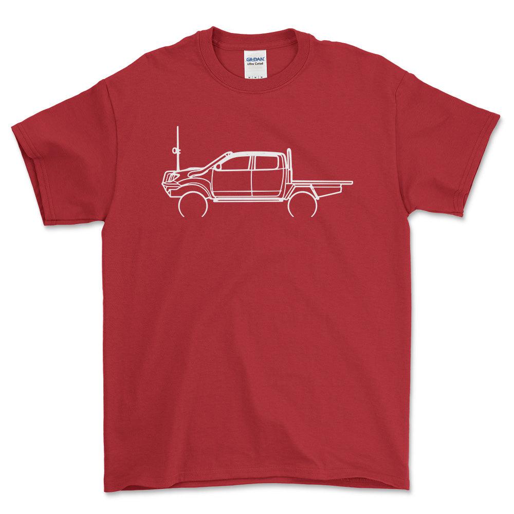 Toyota Hilux Outline T-Shirt-Beklædning-Toyota-Rød-S-Garage Culture Shop- garage - man cave - merchandise