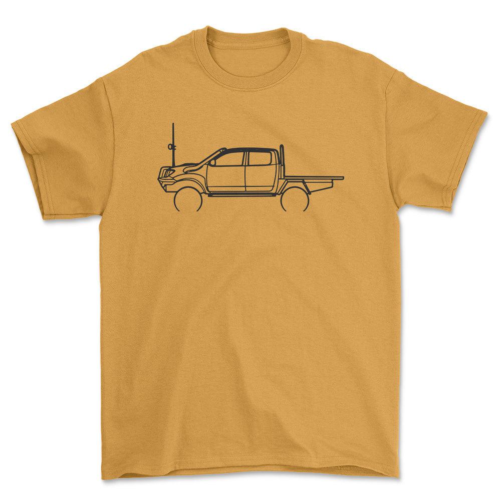 Toyota Hilux Outline T-Shirt-Beklædning-Toyota-Guld-S-Garage Culture Shop- garage - man cave - merchandise