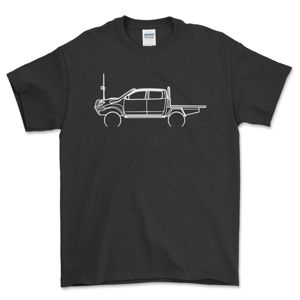 Toyota Hilux Outline T-Shirt-Beklædning-Toyota-Sort-S-Garage Culture Shop- garage - man cave - merchandise