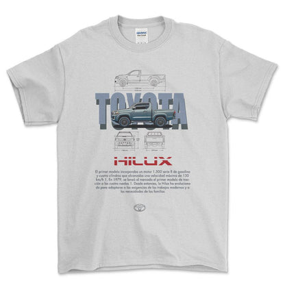Toyota Hilux - Unisex T-Shirt-Beklædning-Toyota-Hvid-S-Forside-Garage Culture Shop- garage - man cave - merchandise