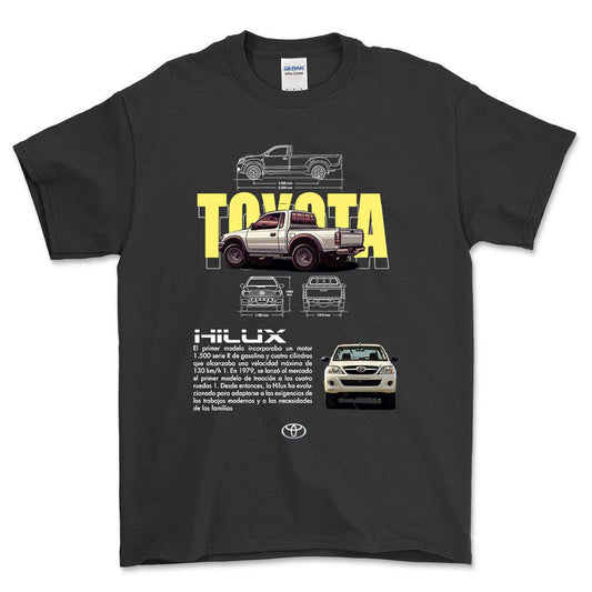 Toyota Hilux - Unisex T-Shirt-Beklædning-Toyota-Sort-S-Forside-Garage Culture Shop- garage - man cave - merchandise