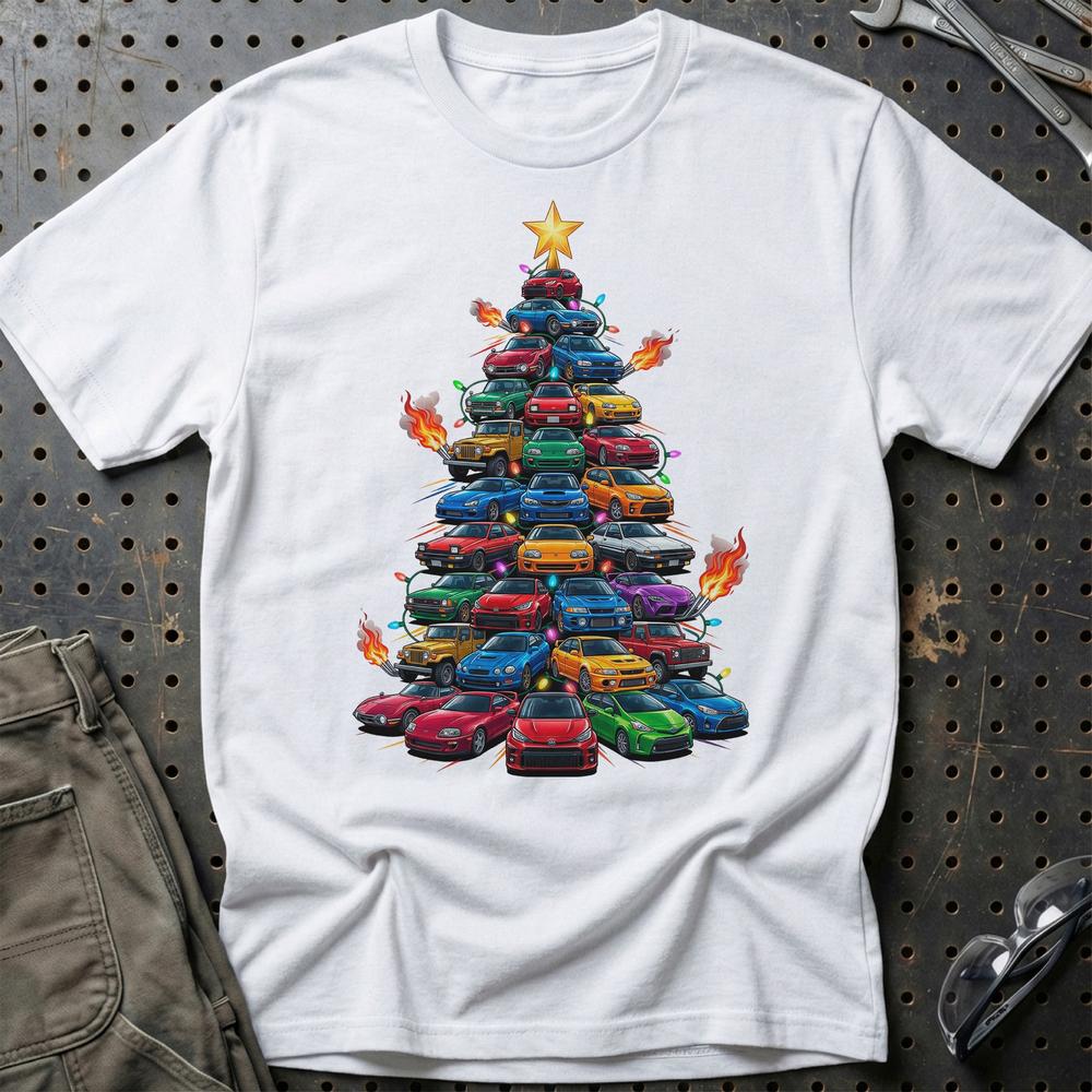 Toyota Juletræ Christmas Tree T-Shirt-Beklædning-Toyota-Hvid-S-Garage Culture Shop- garage - man cave - merchandise