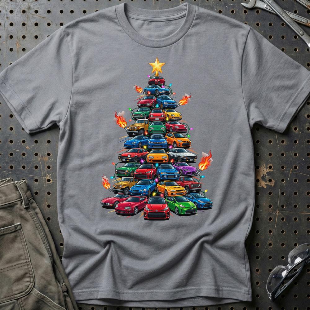 Toyota Juletræ Christmas Tree T-Shirt-Beklædning-Toyota-Grå Sport-S-Garage Culture Shop- garage - man cave - merchandise