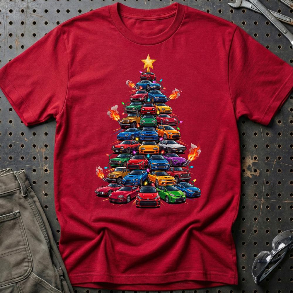 Toyota Juletræ Christmas Tree T-Shirt-Beklædning-Toyota-Rød-S-Garage Culture Shop- garage - man cave - merchandise