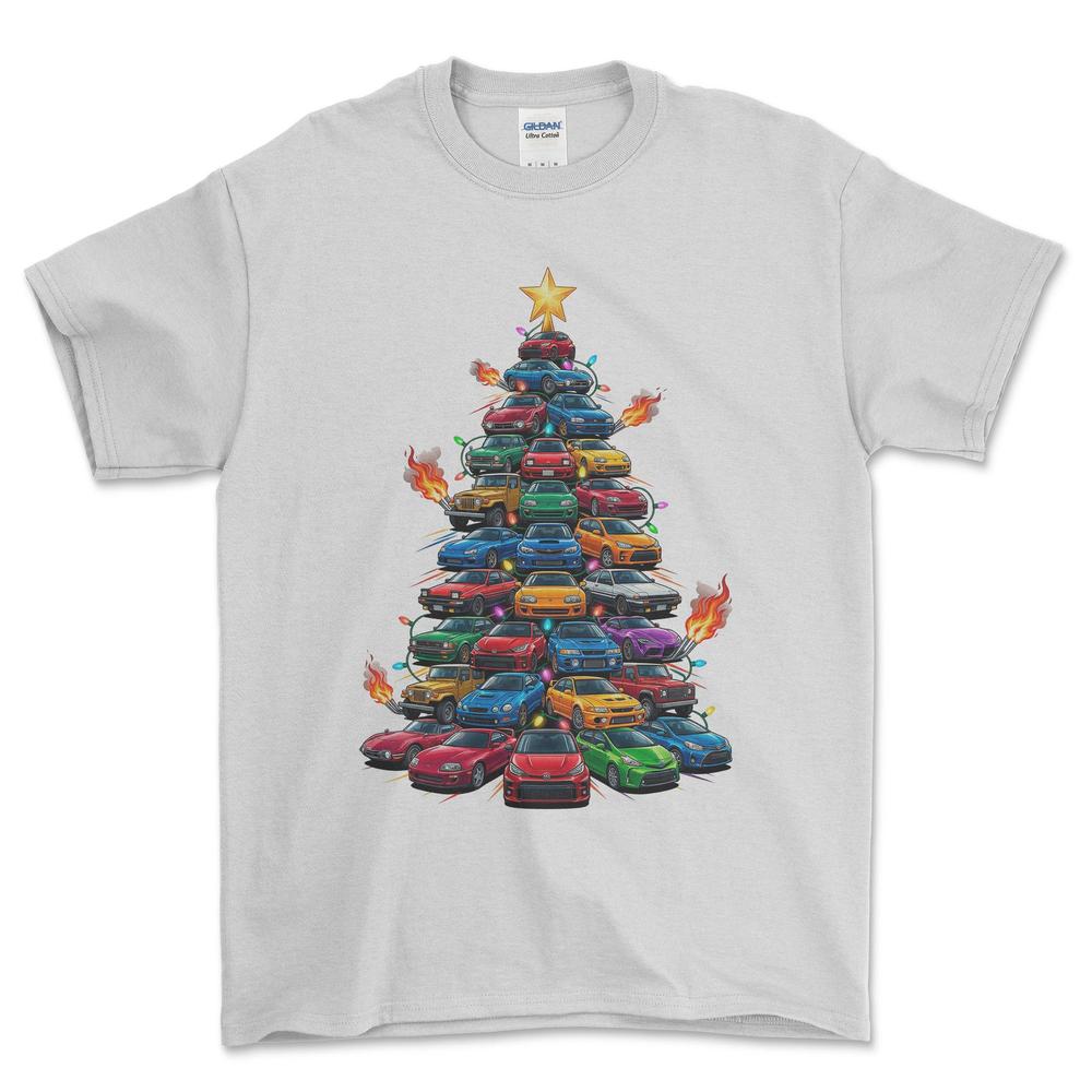 Toyota Juletræ Christmas Tree - Unisex T-Shirt-Beklædning-Toyota-Hvid-S-Forside-Garage Culture Shop- garage - man cave - merchandise
