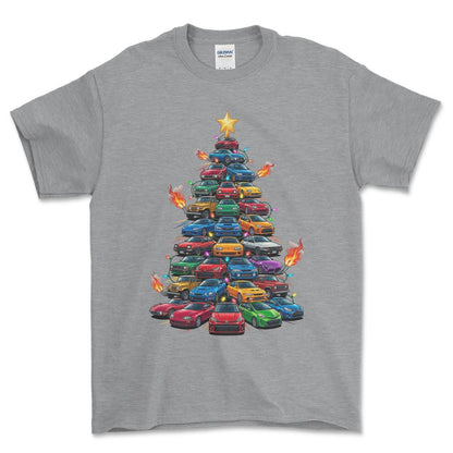 Toyota Juletræ Christmas Tree - Unisex T-Shirt-Beklædning-Toyota-Grå Sport-S-Forside-Garage Culture Shop- garage - man cave - merchandise