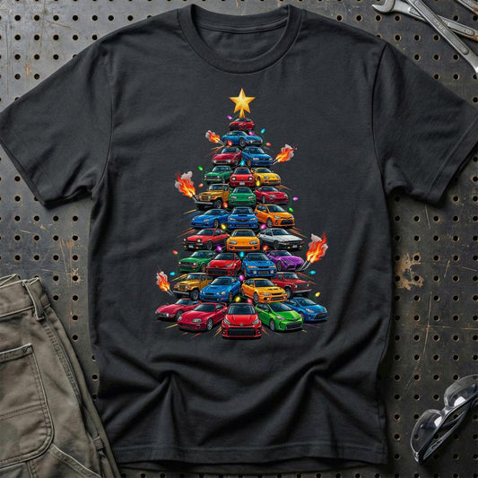 Toyota Juletræ Christmas Tree - Unisex T-Shirt-Beklædning-Toyota-Sort-S-Garage Culture Shop- garage - man cave - merchandise