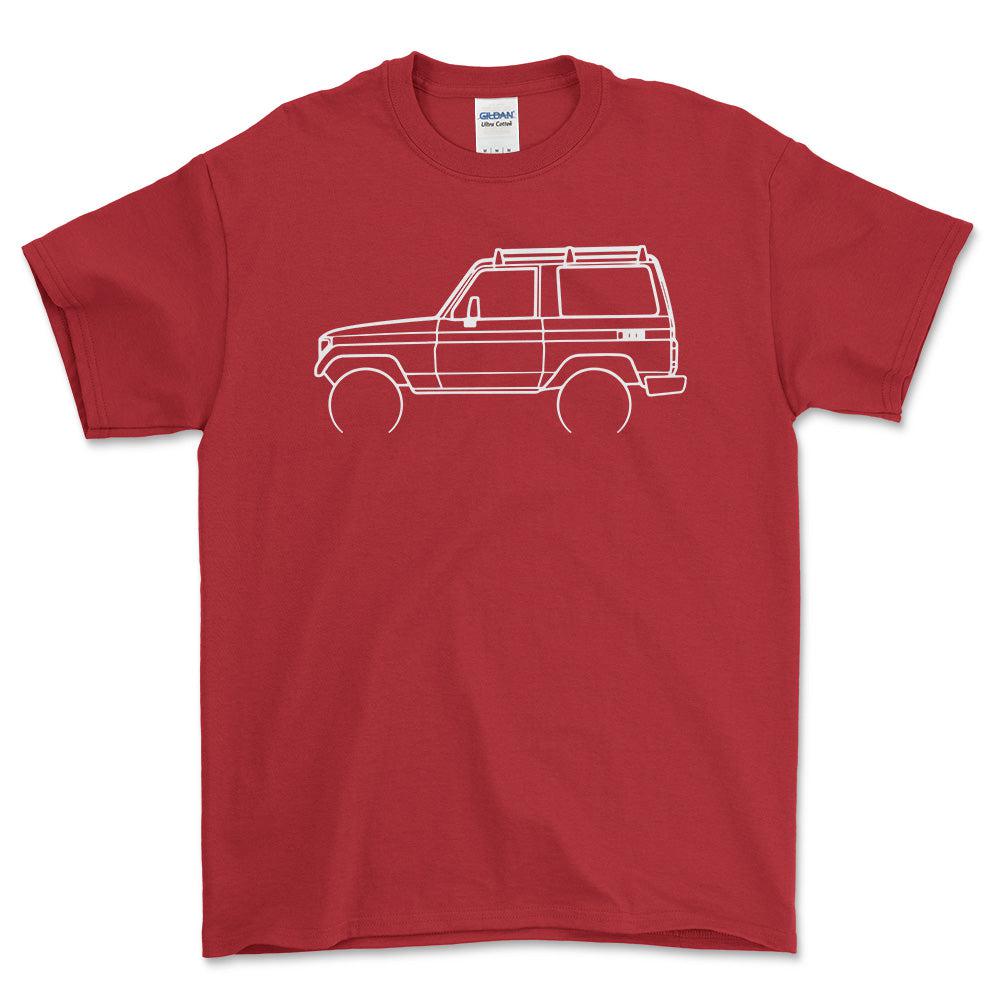 Toyota LJ70 1984 Outline T-Shirt-Beklædning-Toyota-Rød-S-Garage Culture Shop- garage - man cave - merchandise