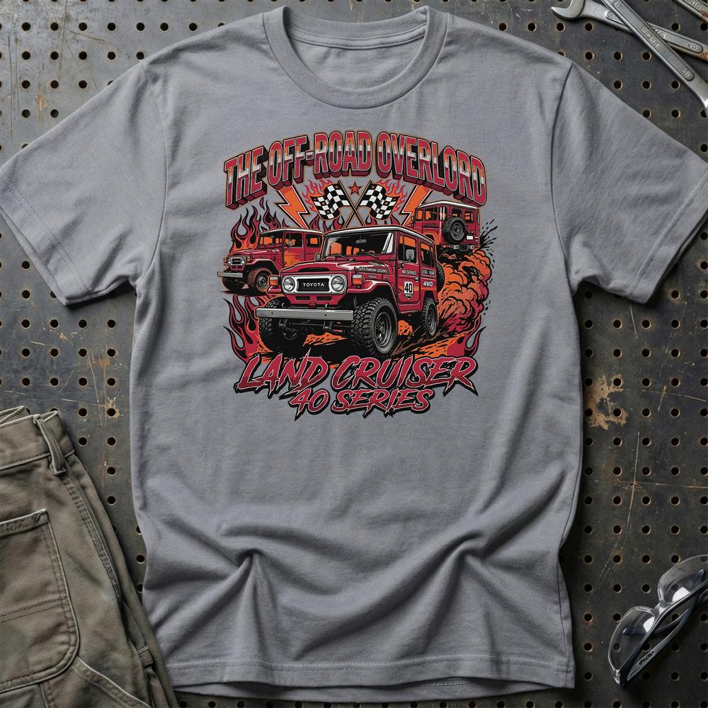 Toyota Land Cruiser 40 Series Off-Road Overlord T-Shirt-Beklædning-Toyota-Grå Sport-S-Garage Culture Shop- garage - man cave - merchandise