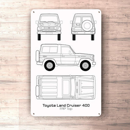 Toyota Land Cruiser 400 Frp Top Blueprint Skilte, Musemåtte, Dørmåtte , Plakat-Blueprint-Toyota-Garage Culture Shop- garage - man cave - merchandise