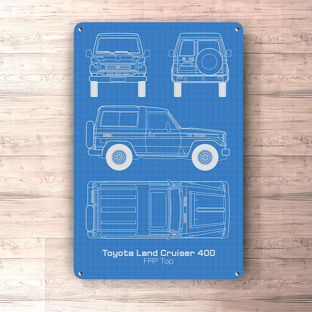 Toyota Land Cruiser 400 Frp Top Blueprint Skilte, Musemåtte, Dørmåtte , Plakat-Blueprint-Toyota-Garage Culture Shop- garage - man cave - merchandise