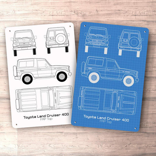 Toyota Land Cruiser 400 Frp Top Blueprint Skilte, Musemåtte, Dørmåtte-Blueprint-Toyota-Garage Culture Shop- garage - man cave - merchandise