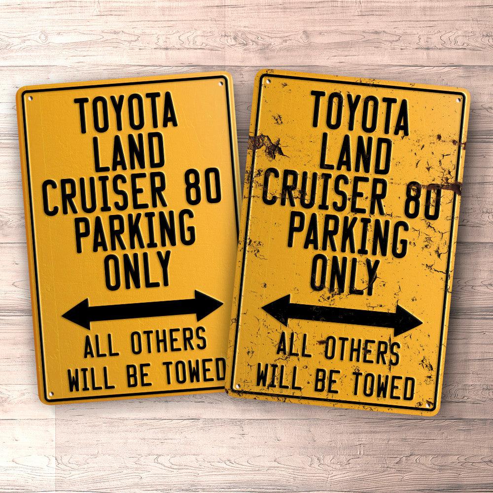 Toyota Land Cruiser 80 Parking Only Skilte, Musemåtte, Dørmåtte , Plakat-Parking skilte-Toyota-Garage Culture Shop- garage - man cave - merchandise