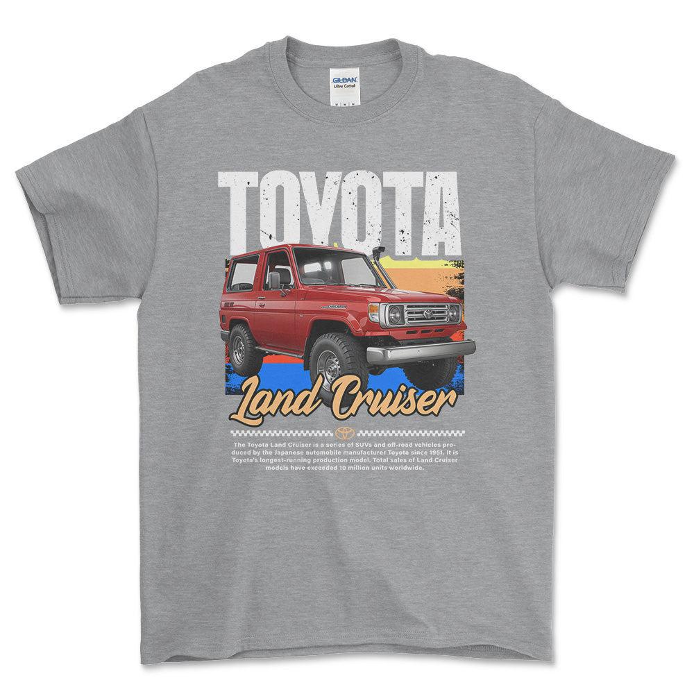 Toyota Land Cruiser - Unisex T-Shirt , Bomuld-Beklædning-Toyota-Grå Sport-S-Forside-Garage Culture Shop- garage - man cave - merchandise