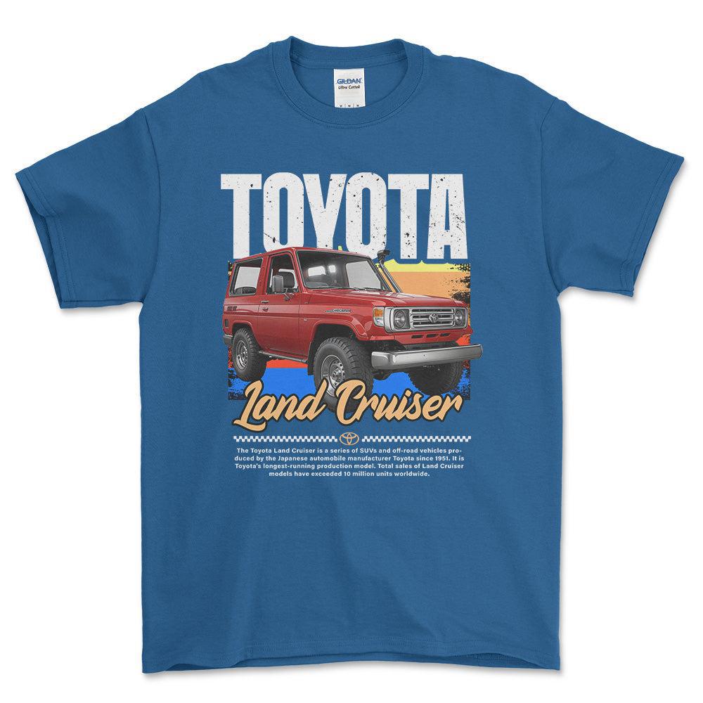 Toyota Land Cruiser - Unisex T-Shirt , Bomuld-Beklædning-Toyota-Blå Royal-S-Forside-Garage Culture Shop- garage - man cave - merchandise