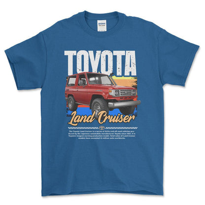 Toyota Land Cruiser - Unisex T-Shirt , Bomuld-Beklædning-Toyota-Blå Royal-S-Forside-Garage Culture Shop- garage - man cave - merchandise