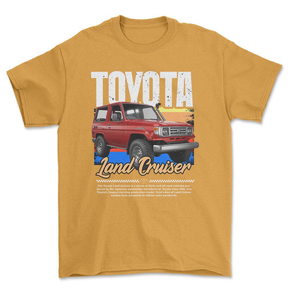 Toyota Land Cruiser - Unisex T-Shirt , Bomuld-Beklædning-Toyota-Guld-S-Forside-Garage Culture Shop- garage - man cave - merchandise
