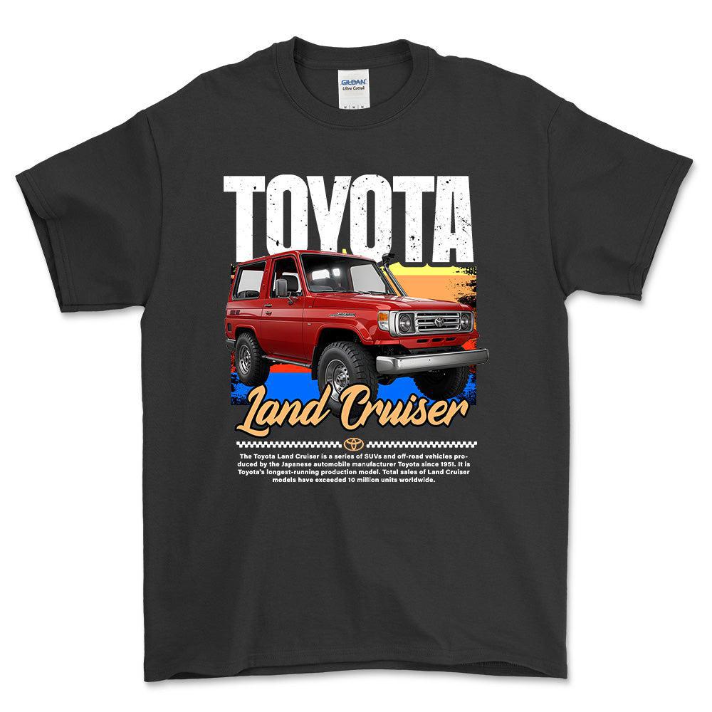 Toyota Land Cruiser - Unisex T-Shirt , Bomuld-Beklædning-Toyota-Sort-S-Forside-Garage Culture Shop- garage - man cave - merchandise