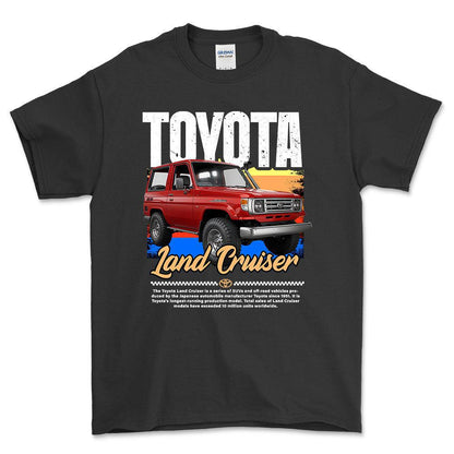 Toyota Land Cruiser - Unisex T-Shirt , Bomuld-Beklædning-Toyota-Sort-S-Forside-Garage Culture Shop- garage - man cave - merchandise