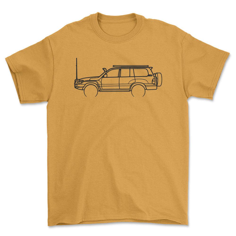Toyota Landcruiser 100 Series 2007 Outline T-Shirt-Beklædning-Toyota-Guld-S-Garage Culture Shop- garage - man cave - merchandise