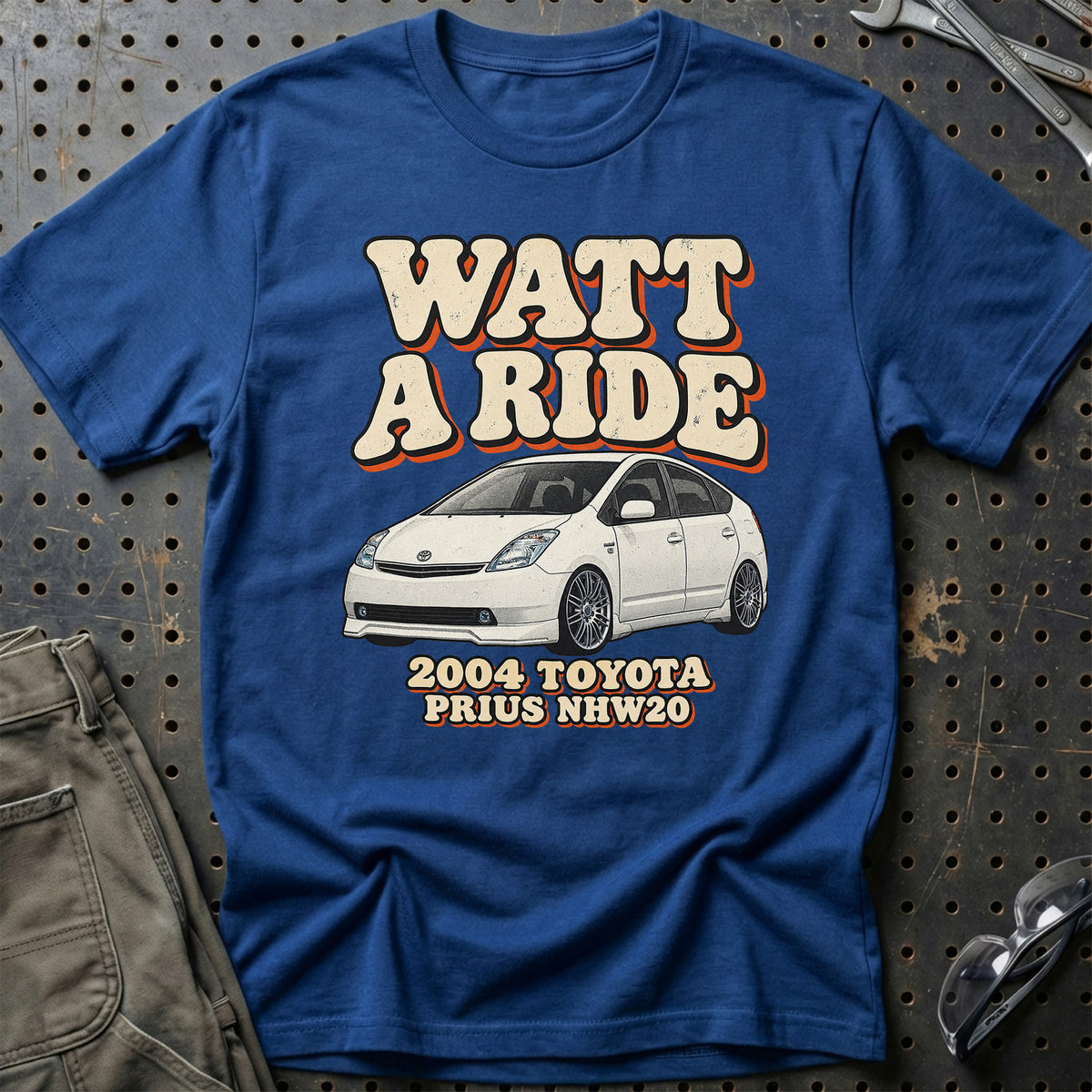 
Toyota Prius NHW20 2004 – Watt a Ride T-Shirt – Blå Royal