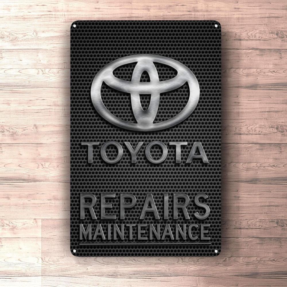 Toyota Repairs Maintenance Skilte, Musemåtte, Dørmåtte-Skilte-Toyota-Garage Culture Shop- garage - man cave - merchandise