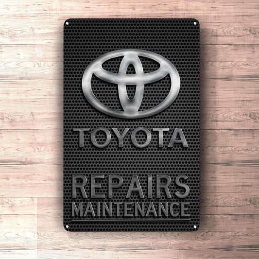 Toyota Repairs Maintenance Skilte, Musemåtte, Dørmåtte-Skilte-Toyota-Garage Culture Shop- garage - man cave - merchandise