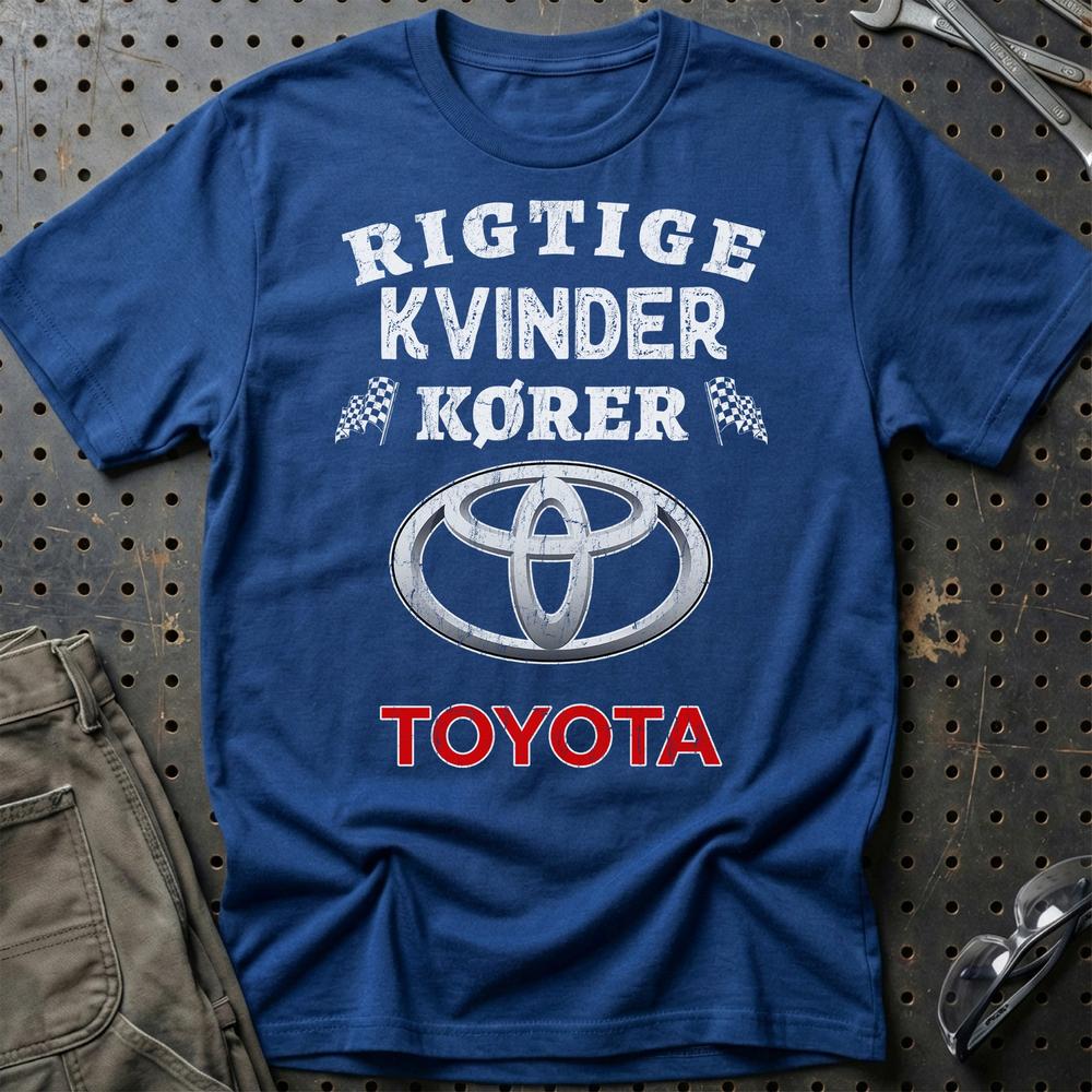 Toyota Rigtige Kvinder Kører - Unisex T-Shirt , Bomuld-Beklædning-Toyota-Blå Royal-S-Garage Culture Shop- garage - man cave - merchandise