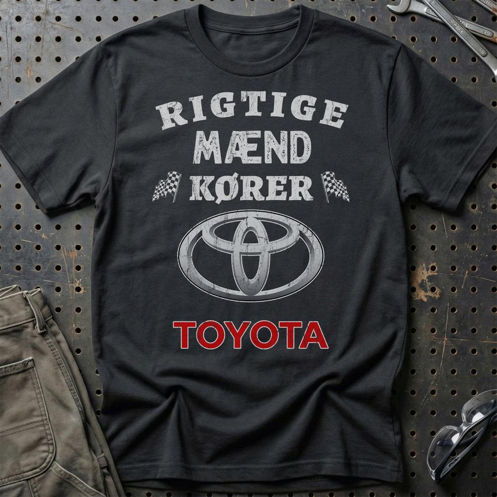 Toyota Rigtige Mænd Kører - Unisex T-Shirt , Bomuld-Beklædning-Toyota-Sort-S-Garage Culture Shop- garage - man cave - merchandise