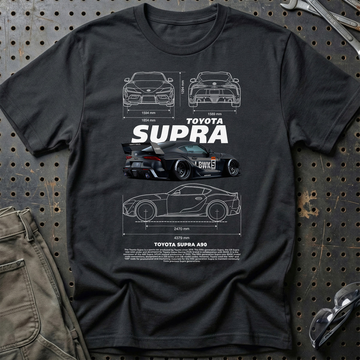 
Toyota Supra A90 T-Shirt – Sort