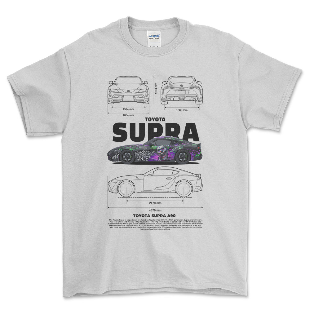 Toyota Supra A90 - Unisex T-Shirt-Beklædning-Toyota-Hvid-S-Forside-Garage Culture Shop- garage - man cave - merchandise