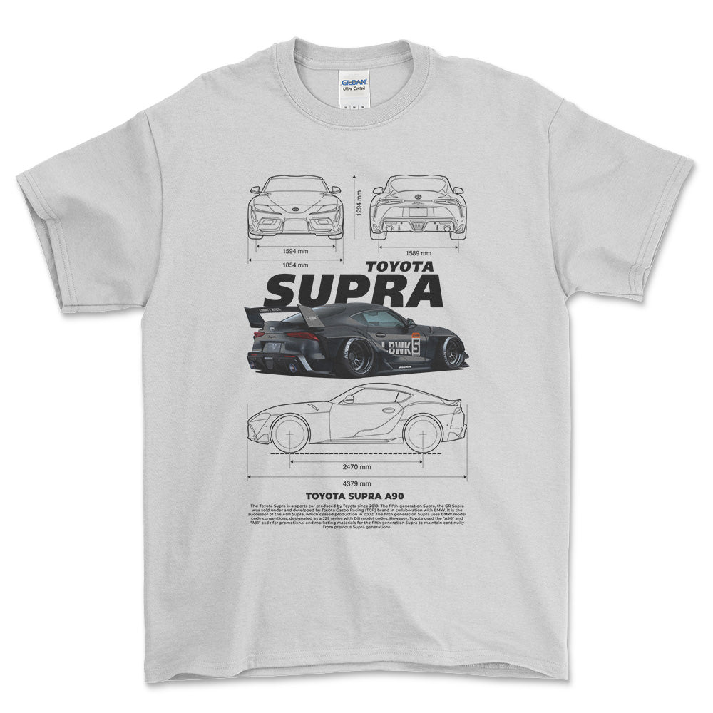 Toyota Supra A90 - Unisex T-Shirt-Beklædning-Toyota-Hvid-S-Forside-Garage Culture Shop- garage - man cave - merchandise