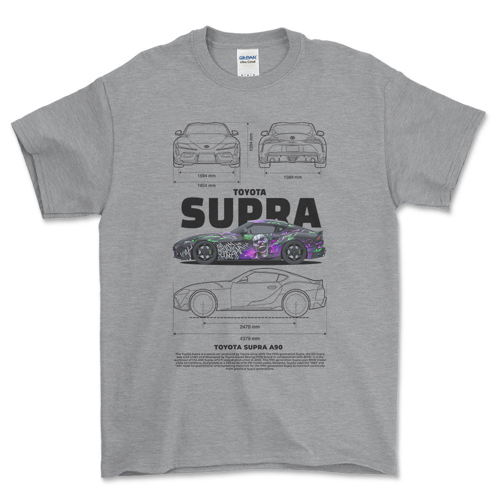 Toyota Supra A90 - Unisex T-Shirt-Beklædning-Toyota-Grå Sport-S-Forside-Garage Culture Shop- garage - man cave - merchandise