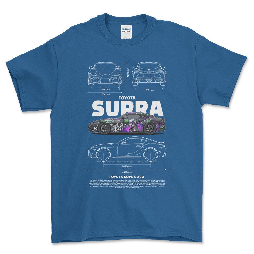 Toyota Supra A90 - Unisex T-Shirt-Beklædning-Toyota-Blå Royal-S-Forside-Garage Culture Shop- garage - man cave - merchandise