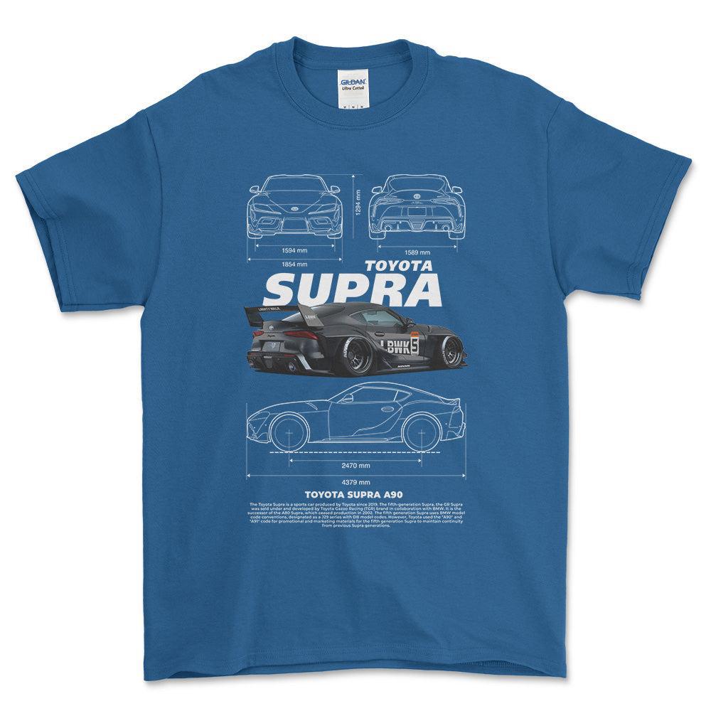 Toyota Supra A90 - Unisex T-Shirt-Beklædning-Toyota-Blå Royal-S-Forside-Garage Culture Shop- garage - man cave - merchandise