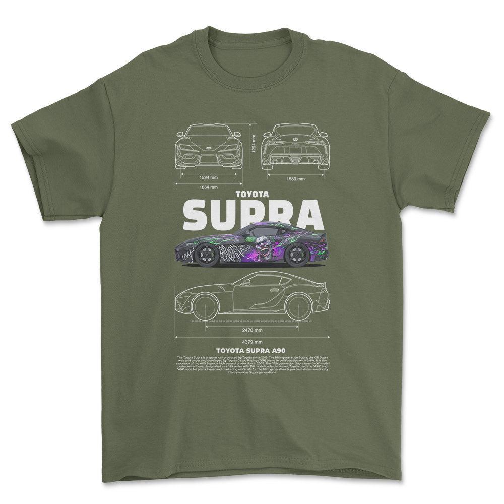 Toyota Supra A90 - Unisex T-Shirt-Beklædning-Toyota-Grøn Militær-S-Forside-Garage Culture Shop- garage - man cave - merchandise
