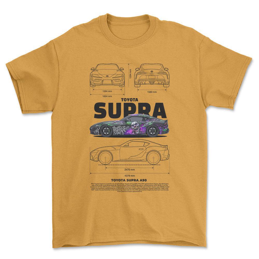 Toyota Supra A90 - Unisex T-Shirt-Beklædning-Toyota-Guld-S-Forside-Garage Culture Shop- garage - man cave - merchandise