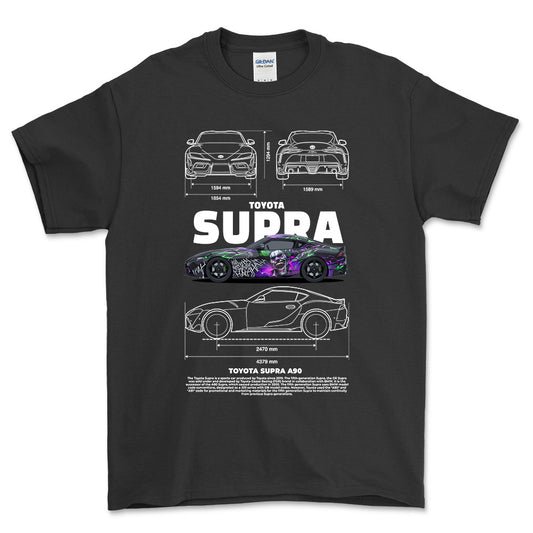 Toyota Supra A90 - Unisex T-Shirt-Beklædning-Toyota-Sort-S-Forside-Garage Culture Shop- garage - man cave - merchandise