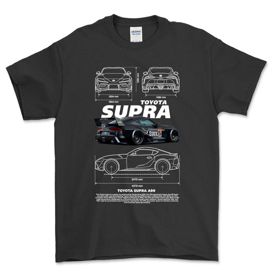 Toyota Supra A90 - Unisex T-Shirt-Beklædning-Toyota-Sort-S-Forside-Garage Culture Shop- garage - man cave - merchandise