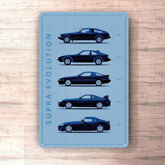 Toyota Supra Generation Patent Blueprint Skilte, Musemåtte, Dørmåtte , Plakat-Blueprint-Toyota-Garage Culture Shop- garage - man cave - merchandise