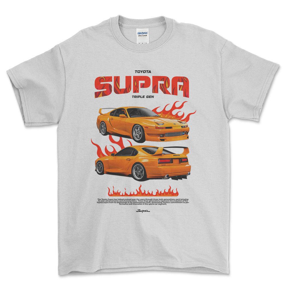 Toyota Supra MK3 - Unisex T-Shirt-Beklædning-Toyota-Hvid-S-Forside-Garage Culture Shop- garage - man cave - merchandise
