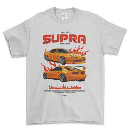 Toyota Supra MK3 - Unisex T-Shirt-Beklædning-Toyota-Hvid-S-Forside-Garage Culture Shop- garage - man cave - merchandise