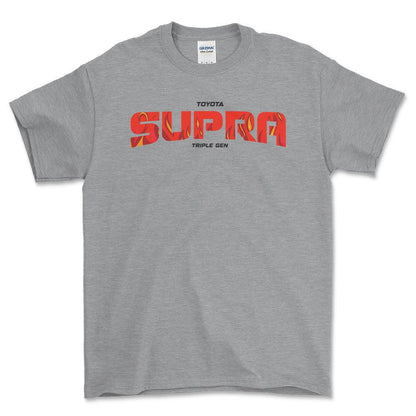 Toyota Supra MK3 - Unisex T-Shirt-Beklædning-Toyota-Grå Sport-S-Forside-Garage Culture Shop- garage - man cave - merchandise