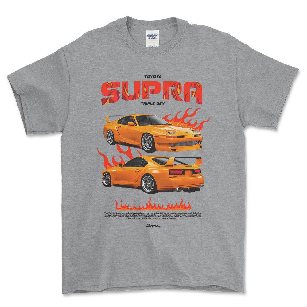 Toyota Supra MK3 - Unisex T-Shirt-Beklædning-Toyota-Grå Sport-S-Forside-Garage Culture Shop- garage - man cave - merchandise