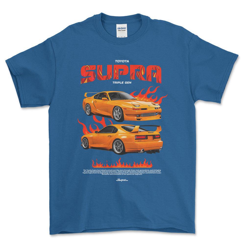 Toyota Supra MK3 - Unisex T-Shirt-Beklædning-Toyota-Blå Royal-S-Forside-Garage Culture Shop- garage - man cave - merchandise