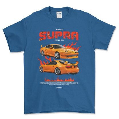 Toyota Supra MK3 - Unisex T-Shirt-Beklædning-Toyota-Blå Royal-S-Forside-Garage Culture Shop- garage - man cave - merchandise