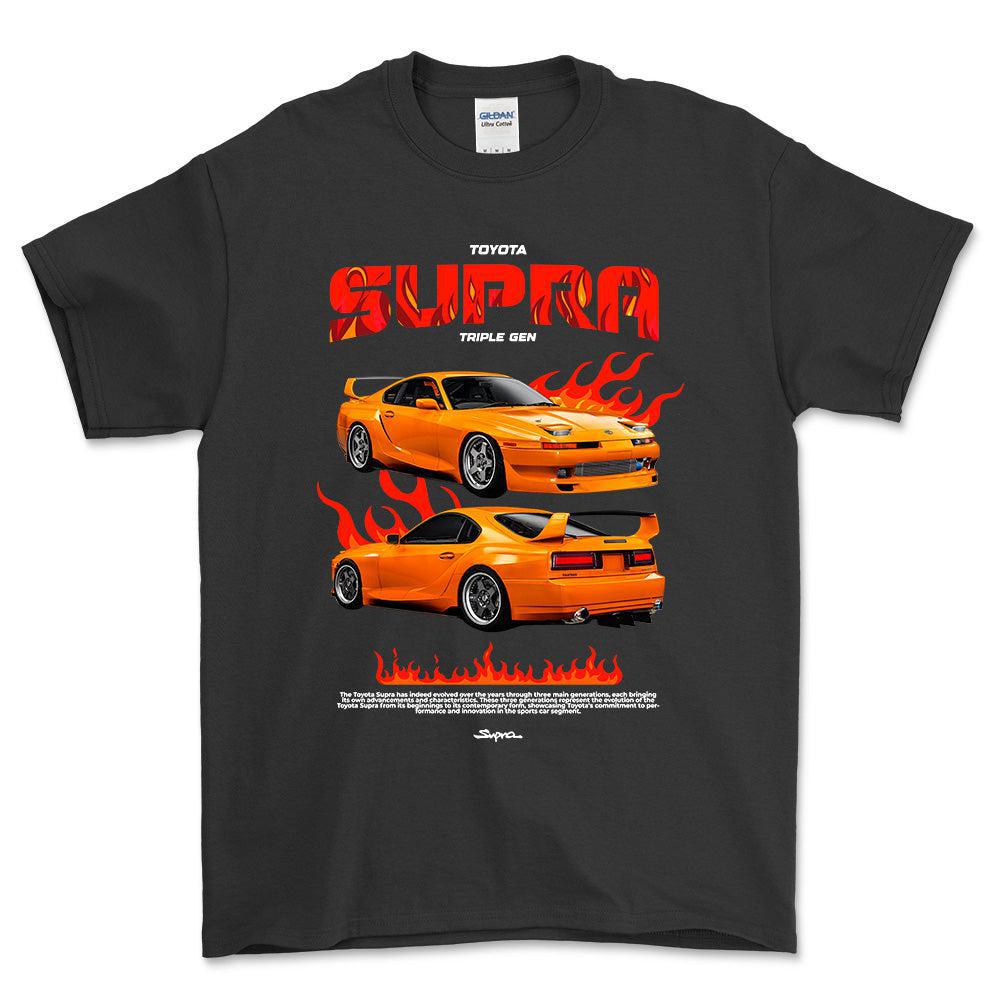Toyota Supra MK3 - Unisex T-Shirt-Beklædning-Toyota-Sort-S-Forside-Garage Culture Shop- garage - man cave - merchandise