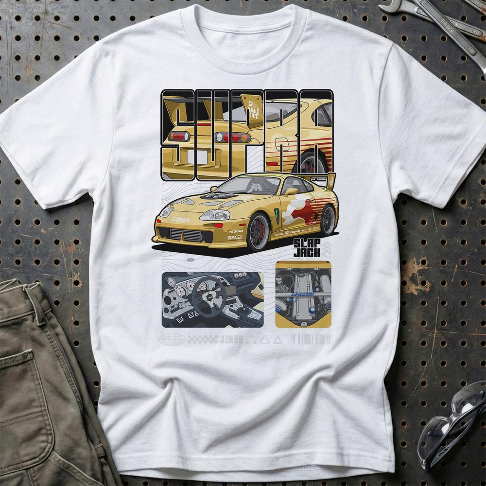 Toyota Supra MK4 Fast And Furios Cars T-Shirt-Beklædning-Toyota-Hvid-S-Garage Culture Shop- garage - man cave - merchandise