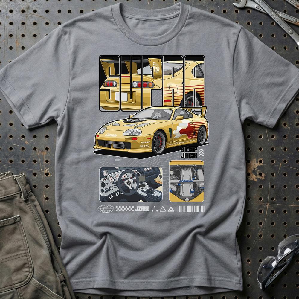 Toyota Supra MK4 Fast And Furios Cars T-Shirt-Beklædning-Toyota-Grå Sport-S-Garage Culture Shop- garage - man cave - merchandise