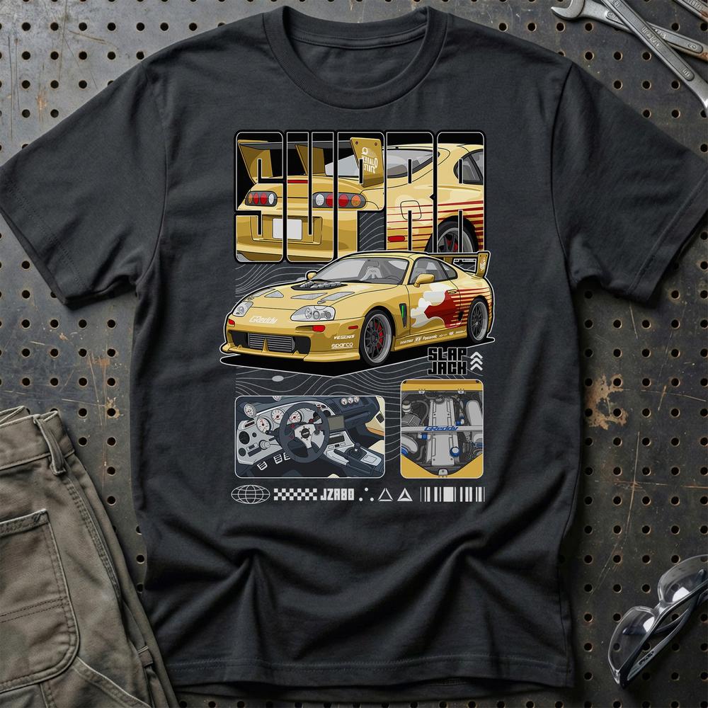Toyota Supra MK4 Fast And Furios Cars T-Shirt-Beklædning-Toyota-Sort-S-Garage Culture Shop- garage - man cave - merchandise